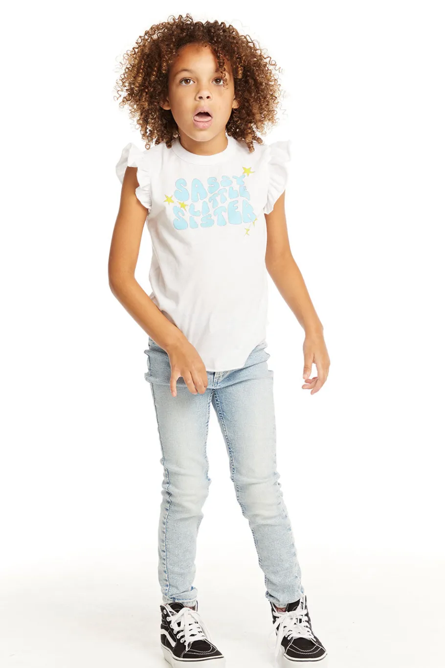 Cheap Chaser Brand Little Sister Flutter Sleeve Tee