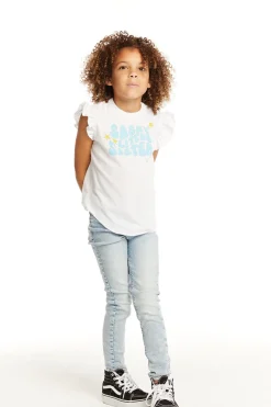 Cheap Chaser Brand Little Sister Flutter Sleeve Tee