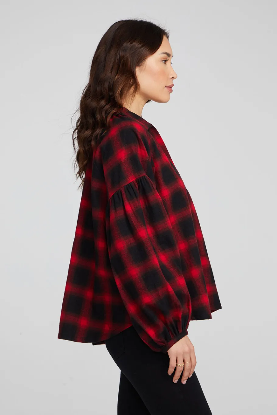 Cheap Chaser Brand Lola Sunset Plaid Blouse