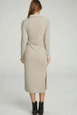 Clearance Chaser Brand Long Sleeve Button Down Collar Dress
