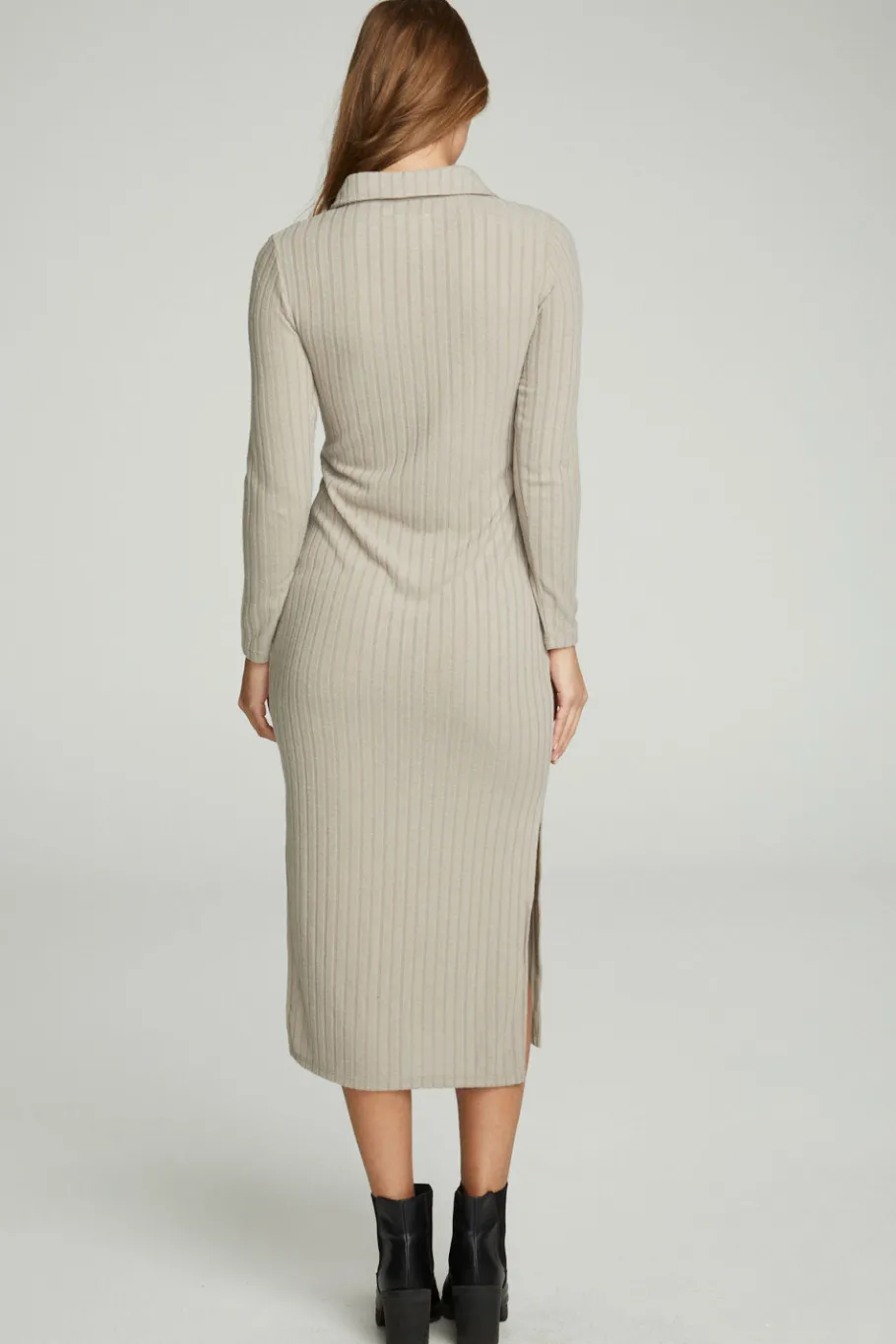 Clearance Chaser Brand Long Sleeve Button Down Collar Dress