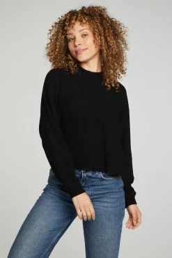 Shop Chaser Brand Long Sleeve Cropped Mock Neck Raglan Tee