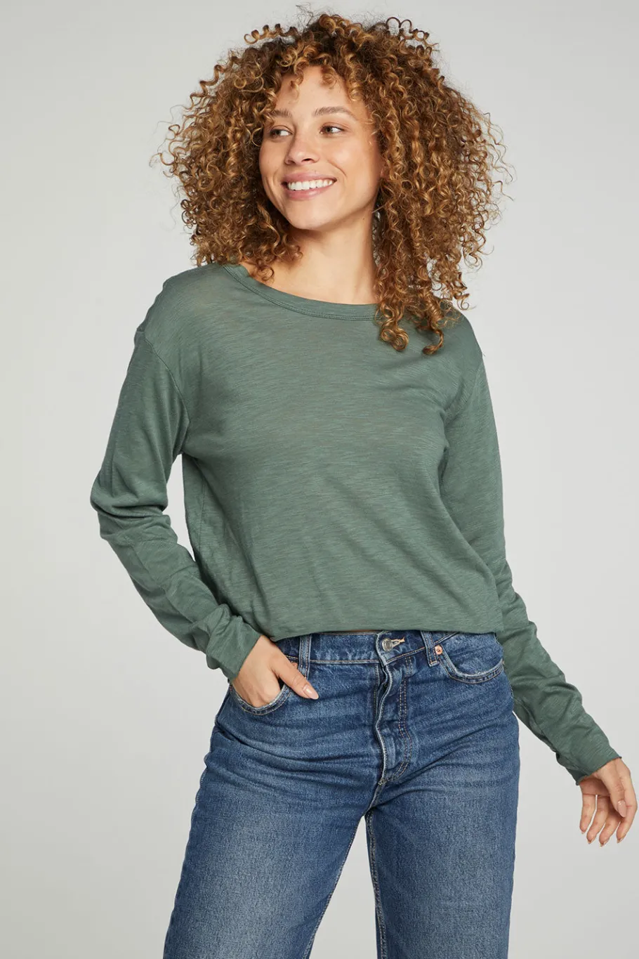 Flash Sale Chaser Brand Long Sleeve Cropped Tee