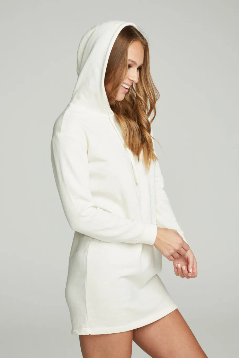 Discount Chaser Brand Long Sleeve Hoodie Dress