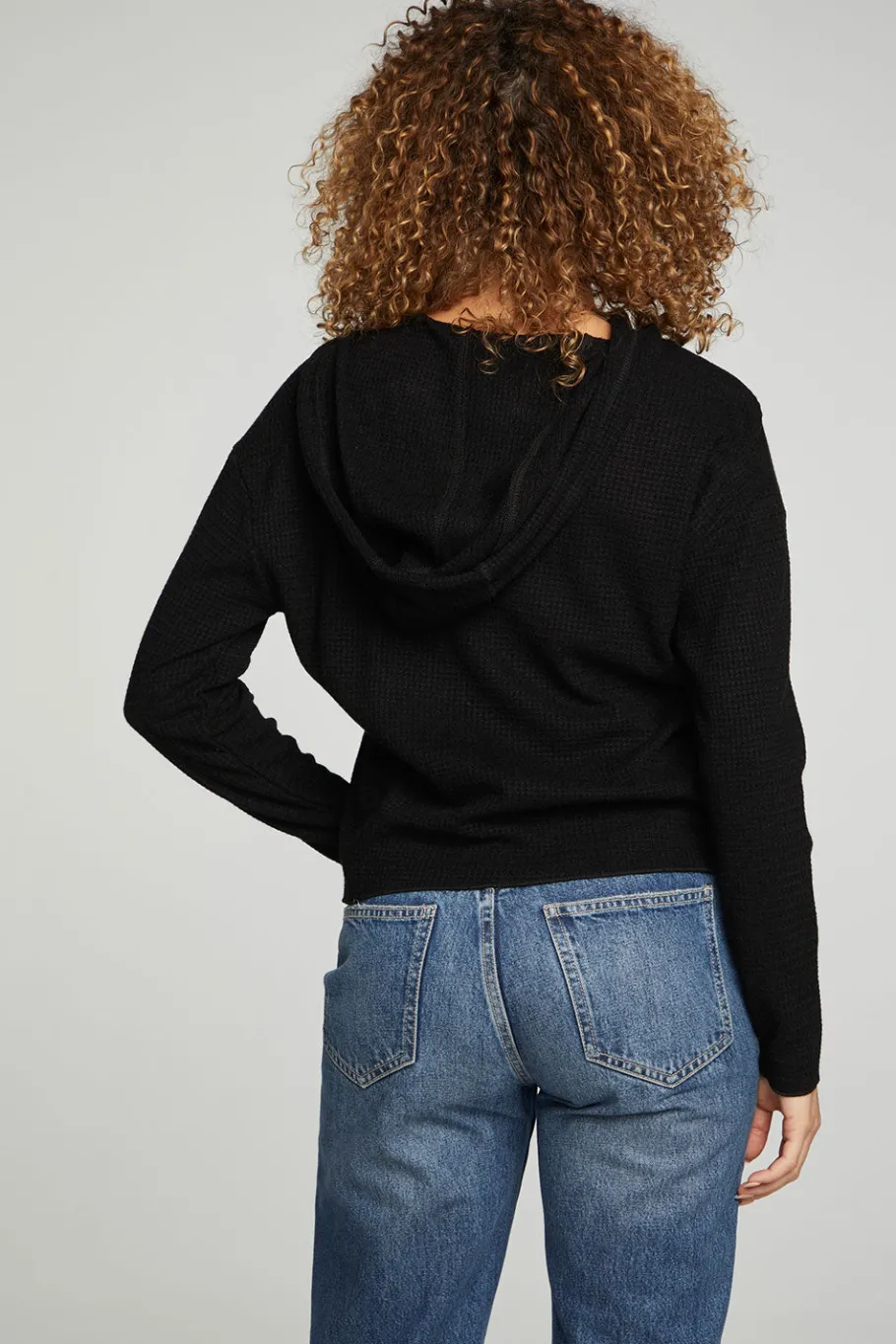 Cheap Chaser Brand Long Sleeve Semi Cropped Zip Front Hoodie