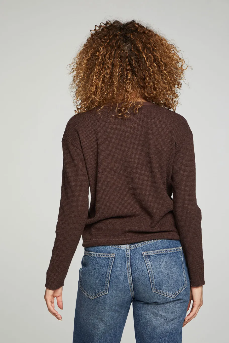Shop Chaser Brand Long Sleeve Snap Henley Drawstring Waist Tee