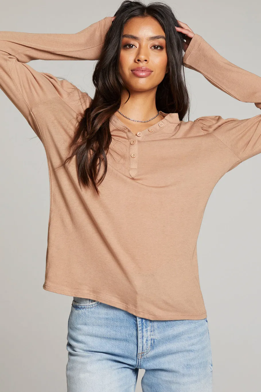 Discount Chaser Brand Lotus Warm Taupe Long Sleeve