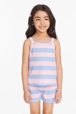 Fashion Chaser Brand Mae Bubblegum Stripe Girls Tank Top