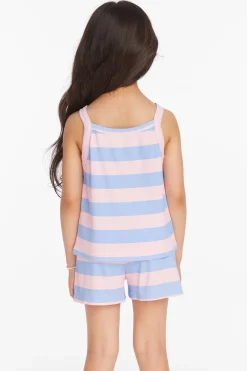 Fashion Chaser Brand Mae Bubblegum Stripe Girls Tank Top