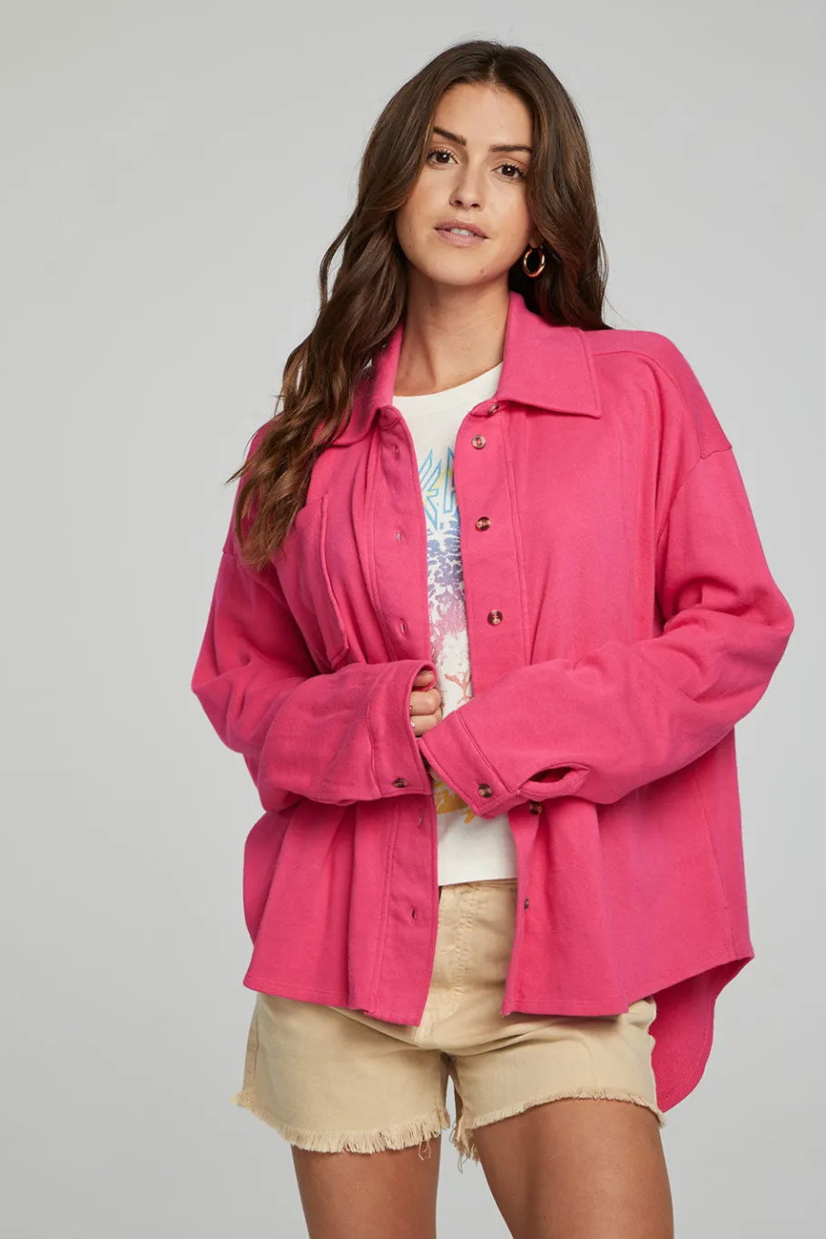 Best Chaser Brand Malone Button Down - Fuchsia