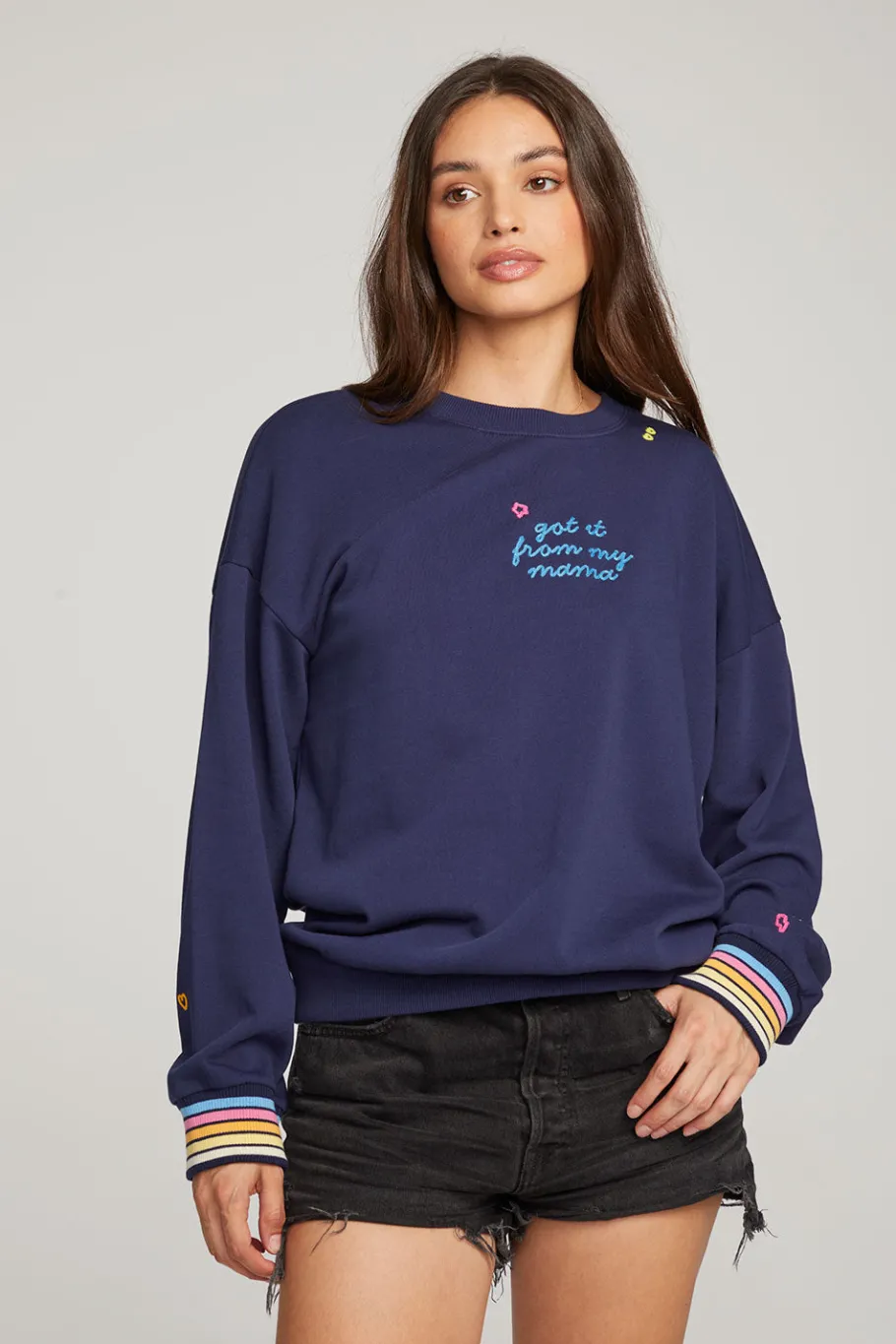 Outlet Chaser Brand Mama Embroidery Pullover