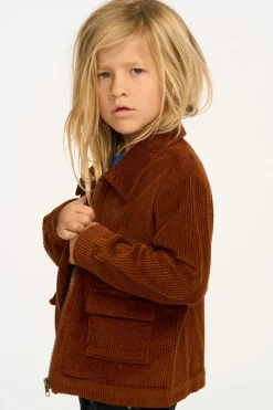 Cheap Chaser Brand Martin Walnut Brown Zip Up Corduroy Jacket