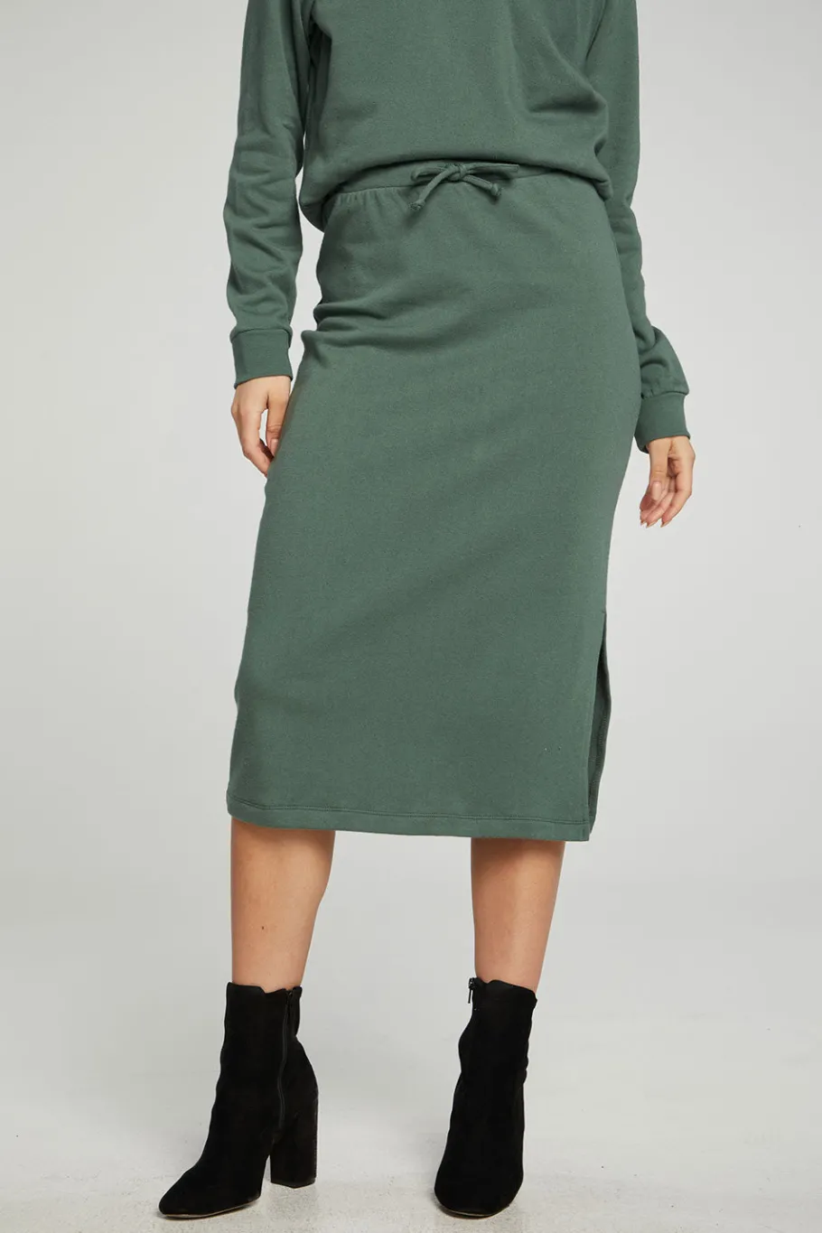 Discount Chaser Brand Midi Drawstring Skirt With Side Slit