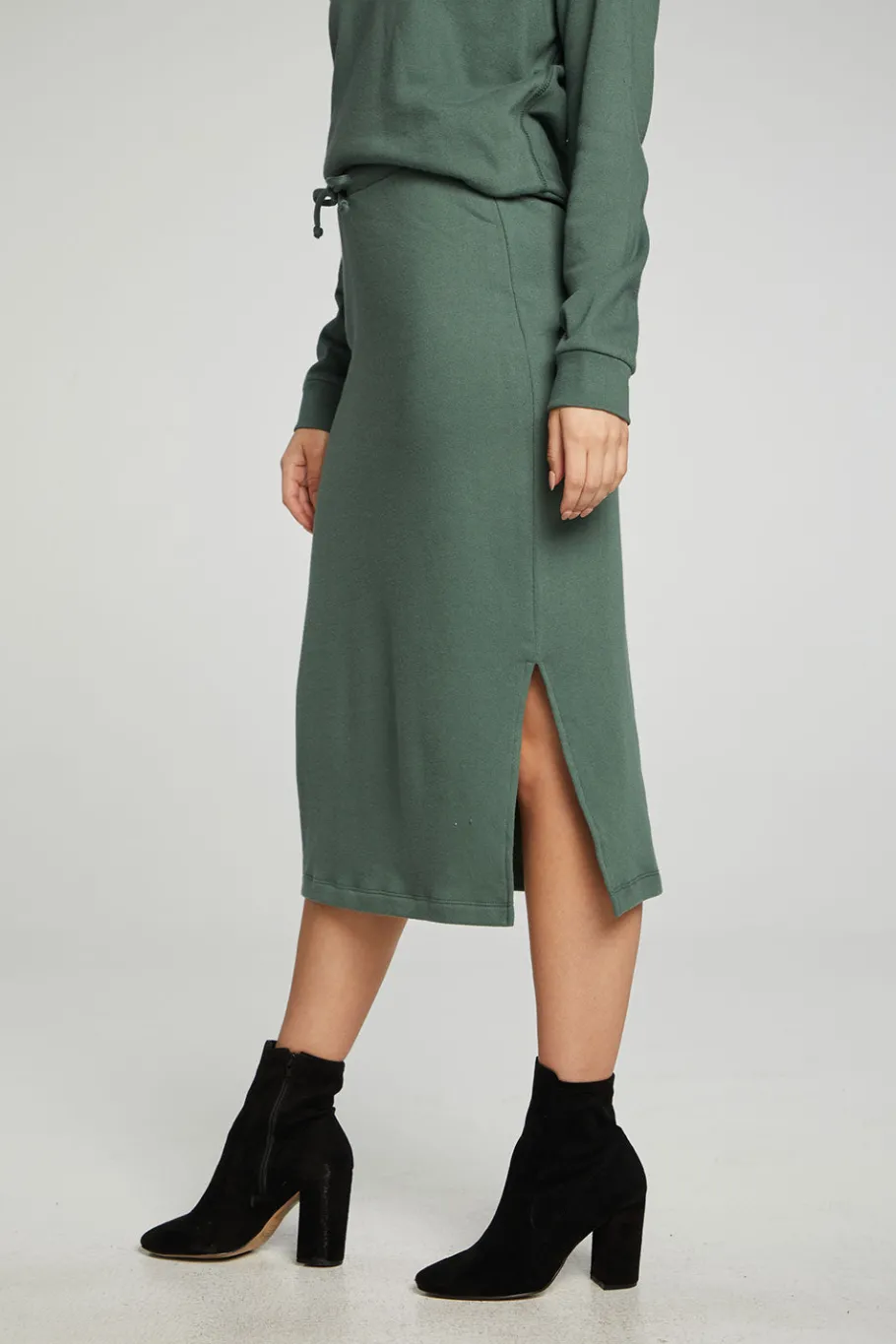Discount Chaser Brand Midi Drawstring Skirt With Side Slit