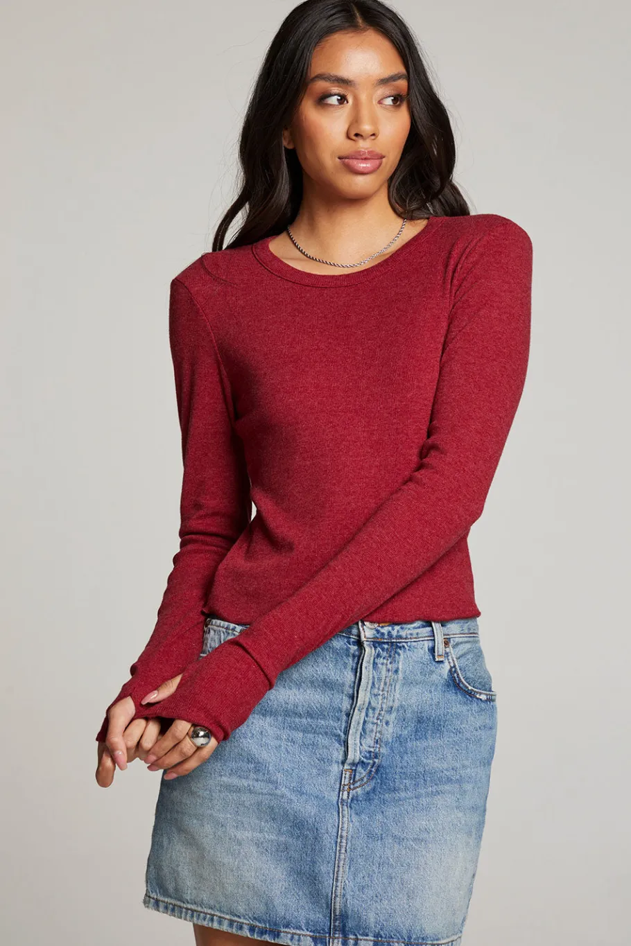 Shop Chaser Brand Moonlight Blood Red Long Sleeve