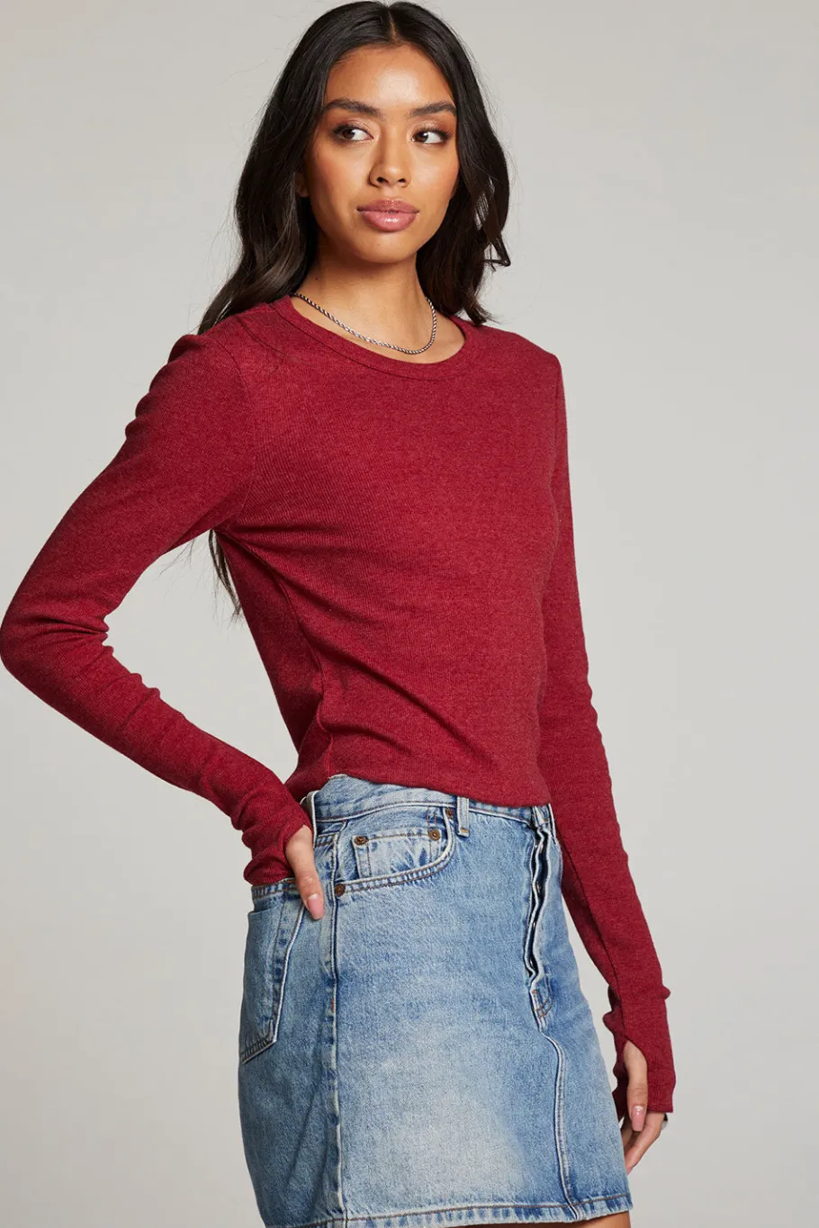 Shop Chaser Brand Moonlight Blood Red Long Sleeve