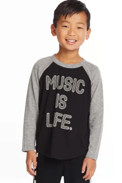 Store Chaser Brand Music Is Life Boys Baseball Tee