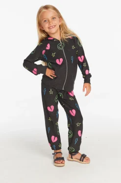 Cheap Chaser Brand Neon Heart & Smiles Girls Pant