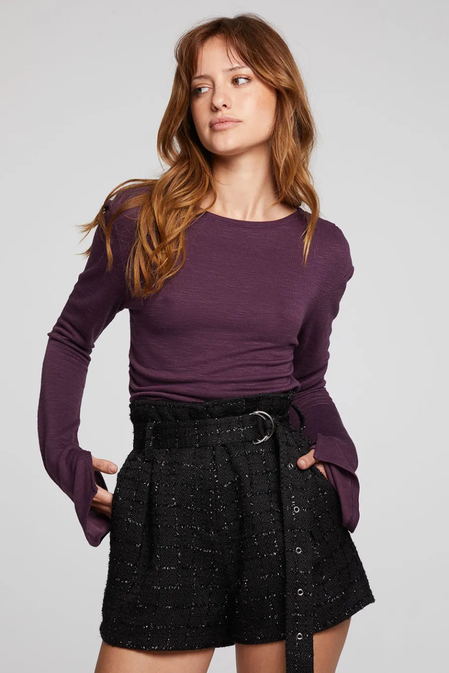 Best Sale Chaser Brand Nyla Plum Perfect Blouse