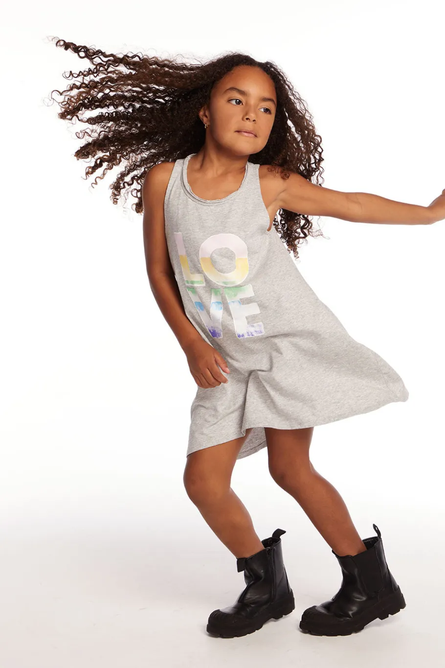 Outlet Chaser Brand Ombre Love Girls Cotton Jersey Tank Dress