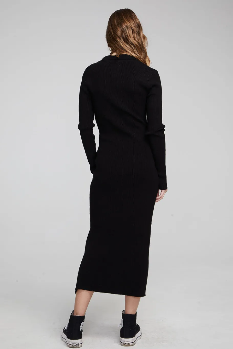 Sale Chaser Brand Palm Shadow Black Midi Dress