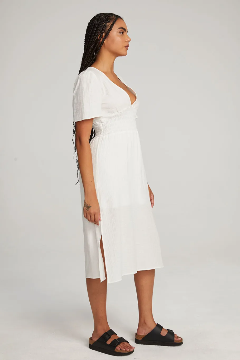 Fashion Chaser Brand Palmer White Midi Dress