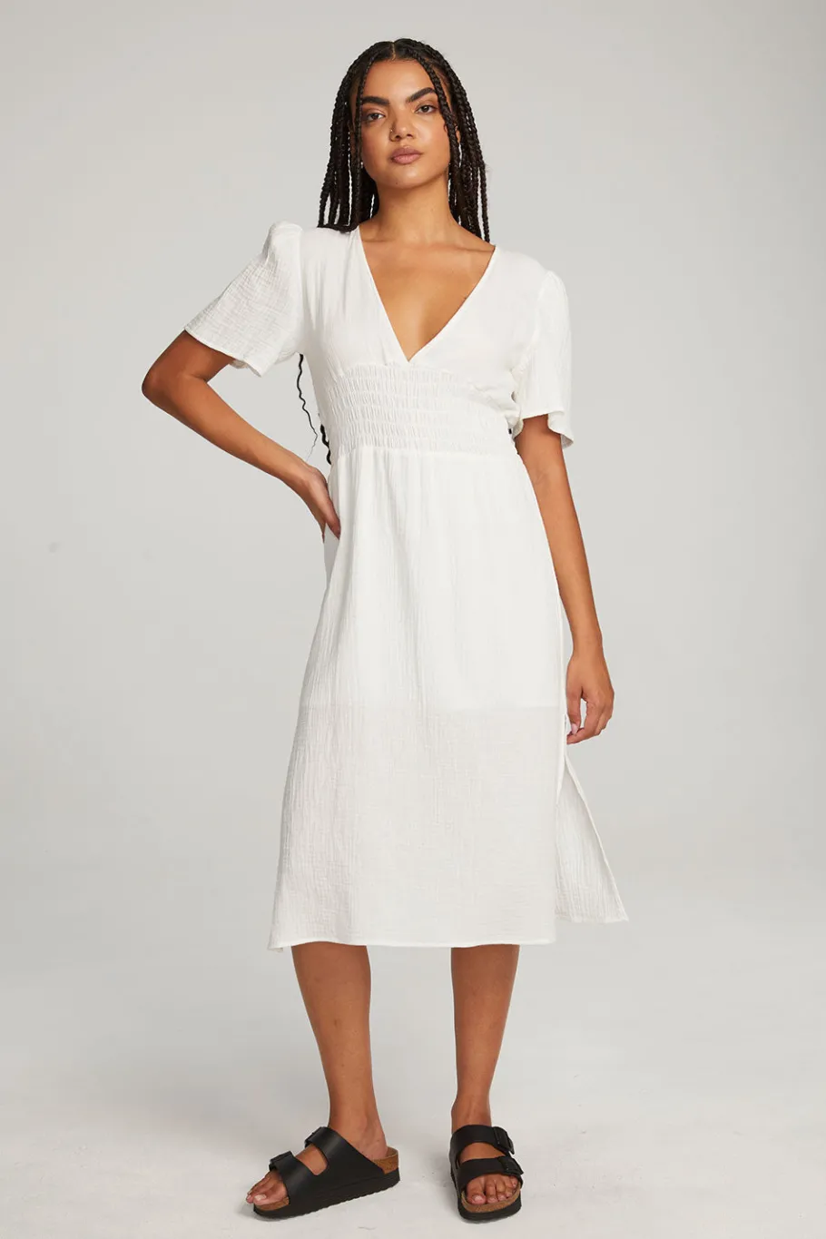 Fashion Chaser Brand Palmer White Midi Dress
