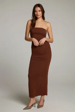 Hot Chaser Brand Panama Coffee And Raspberry Reversible Midi Dress
