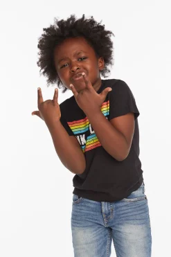 Outlet Chaser Brand Pink Floyd Rainbow Stripe Boys Tee