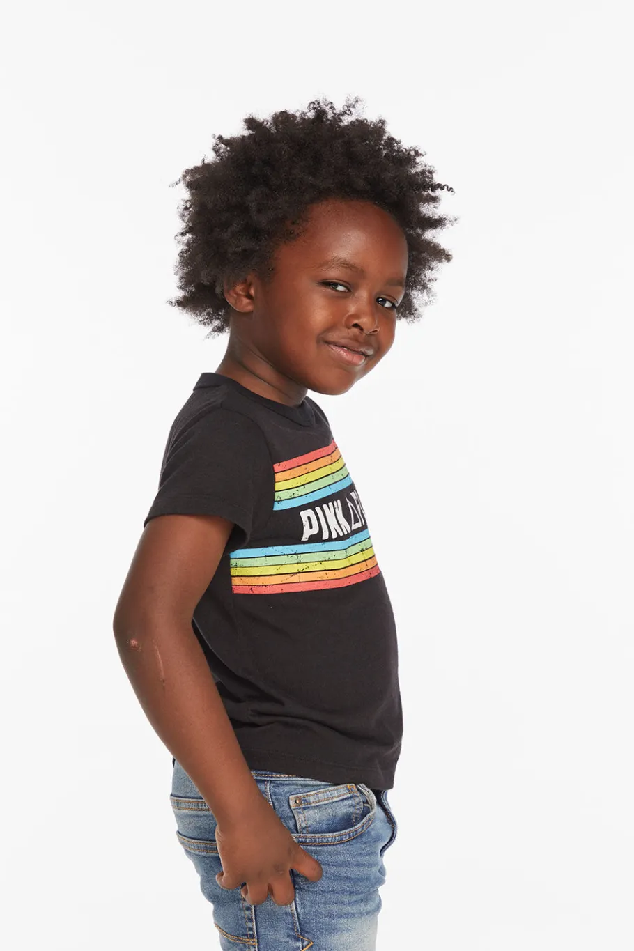 Outlet Chaser Brand Pink Floyd Rainbow Stripe Boys Tee