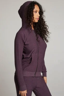 Cheap Chaser Brand Plum Perfect Long Sleeve Raglan Zip Up Hoodie