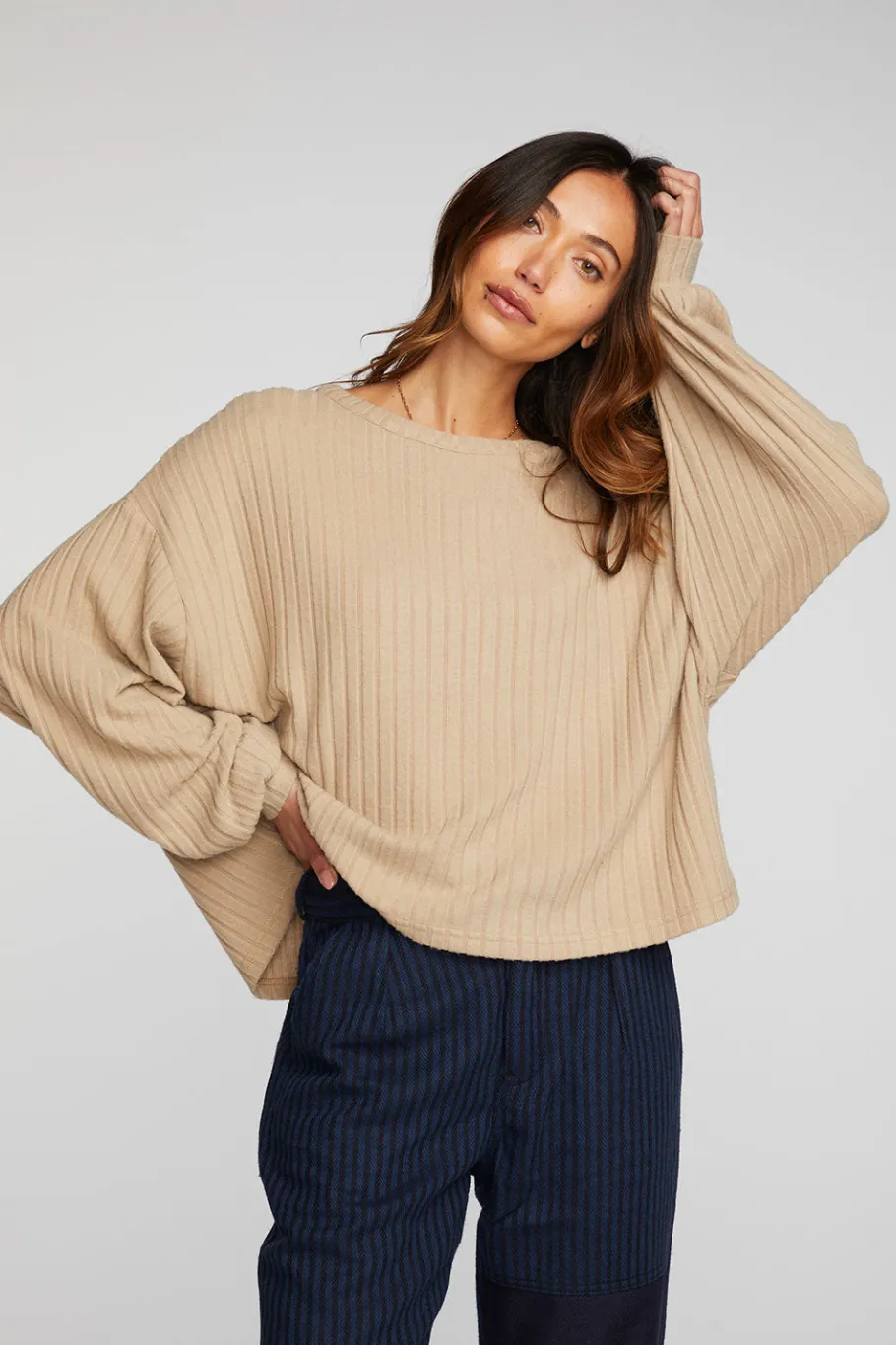 Sale Chaser Brand Poor Boy Rib Long Sleeve Tee
