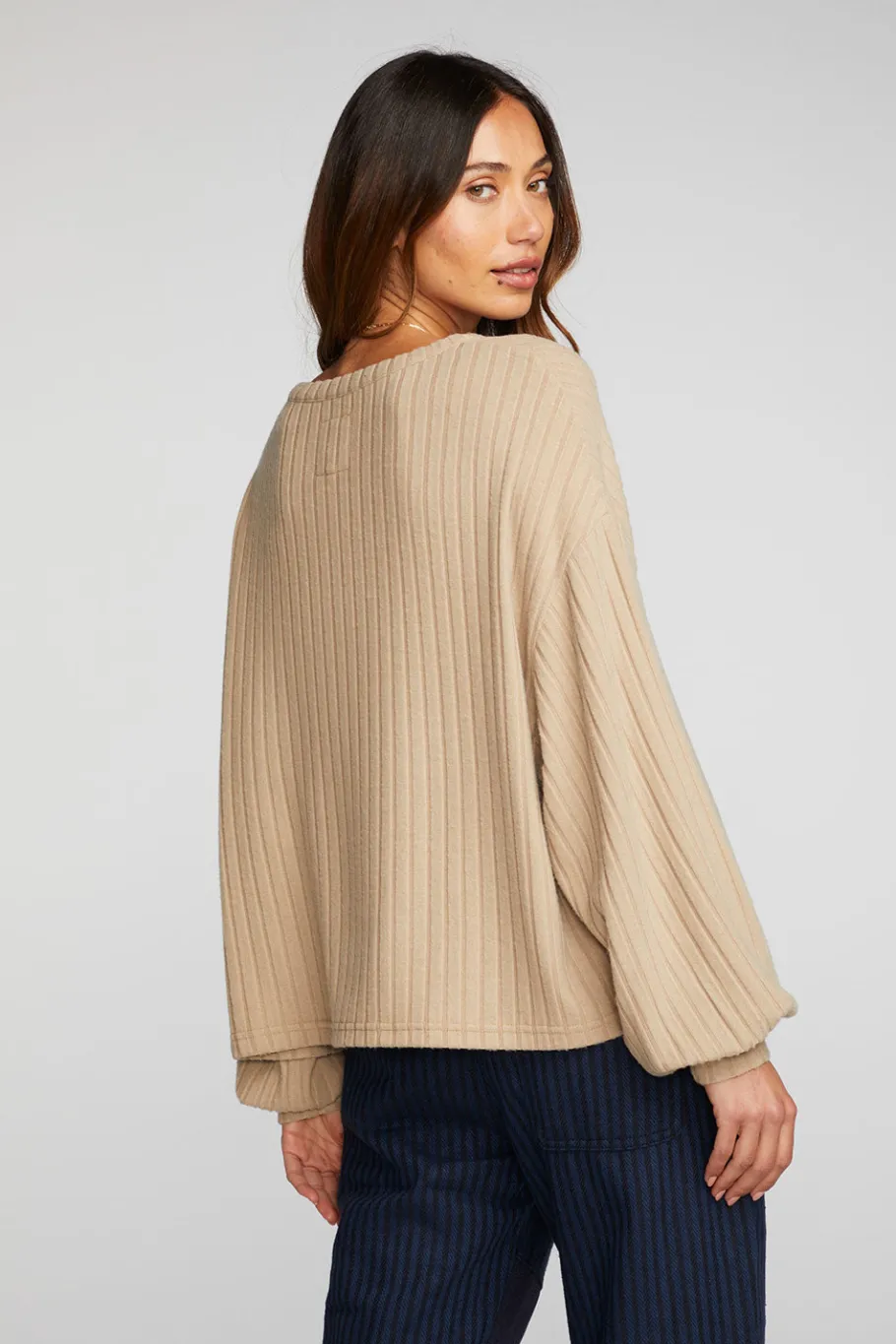 Sale Chaser Brand Poor Boy Rib Long Sleeve Tee