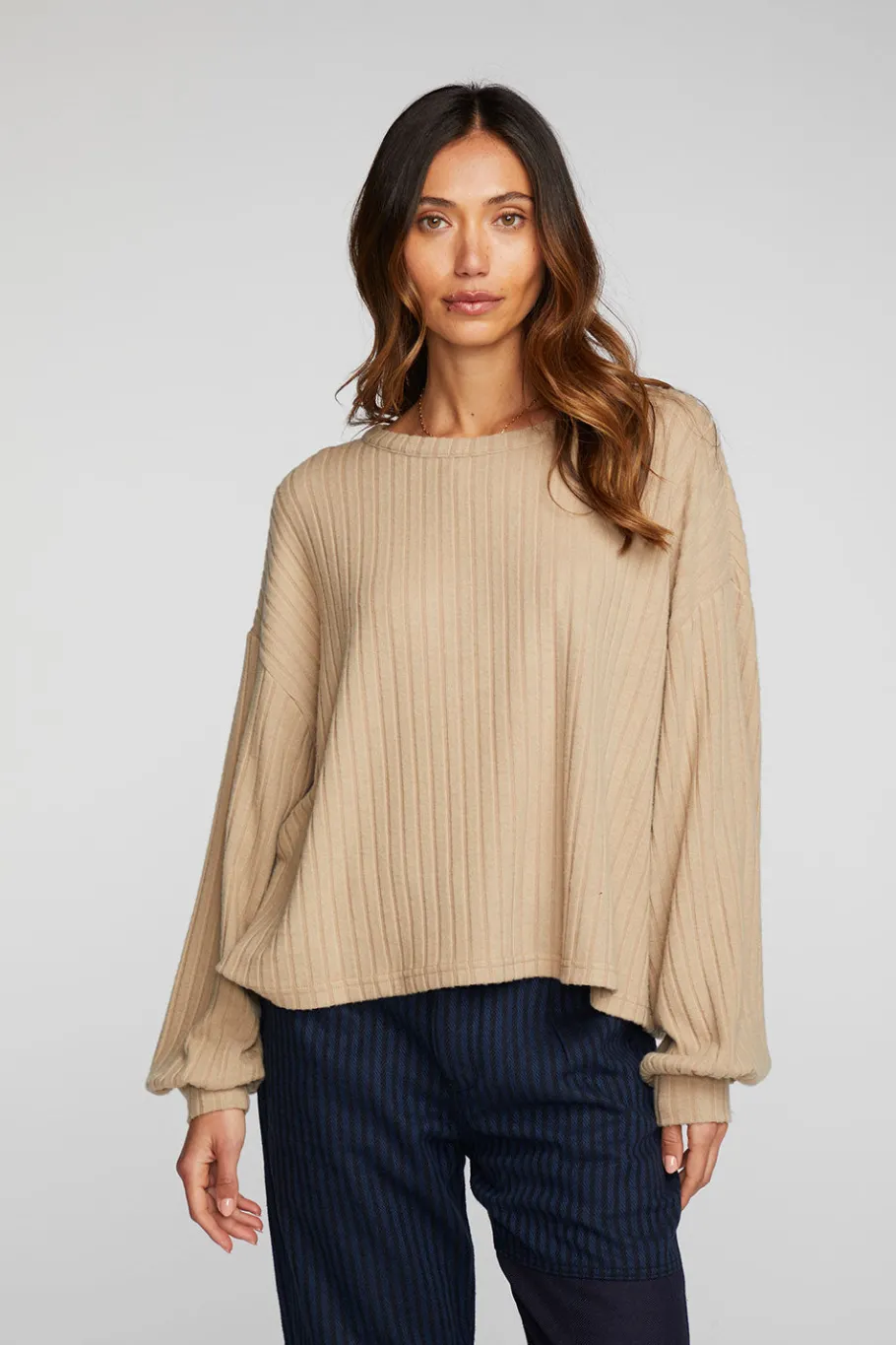 Sale Chaser Brand Poor Boy Rib Long Sleeve Tee