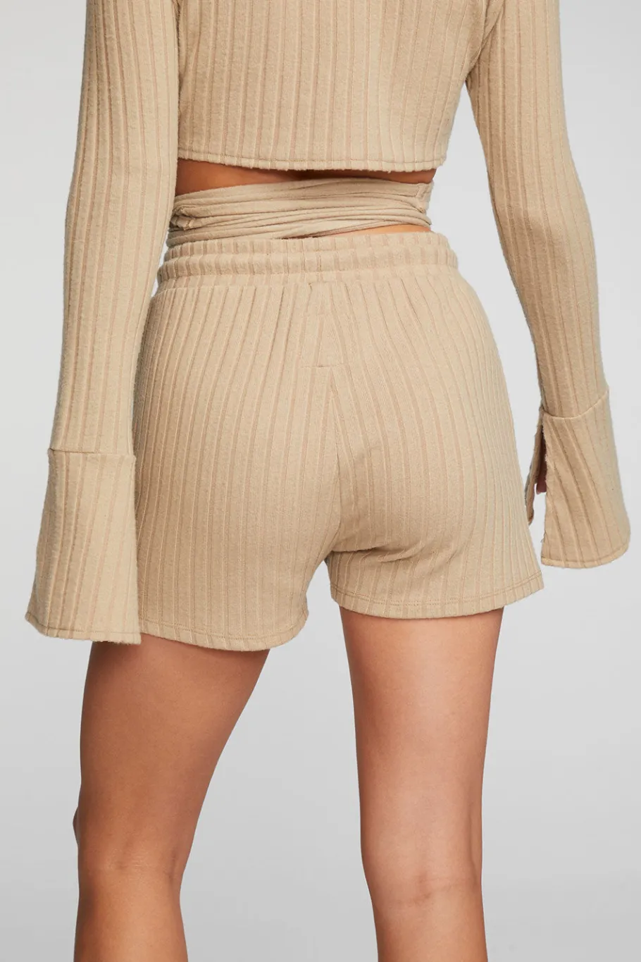 Cheap Chaser Brand Poor Boy Rib Shorts With Shoestring Tie