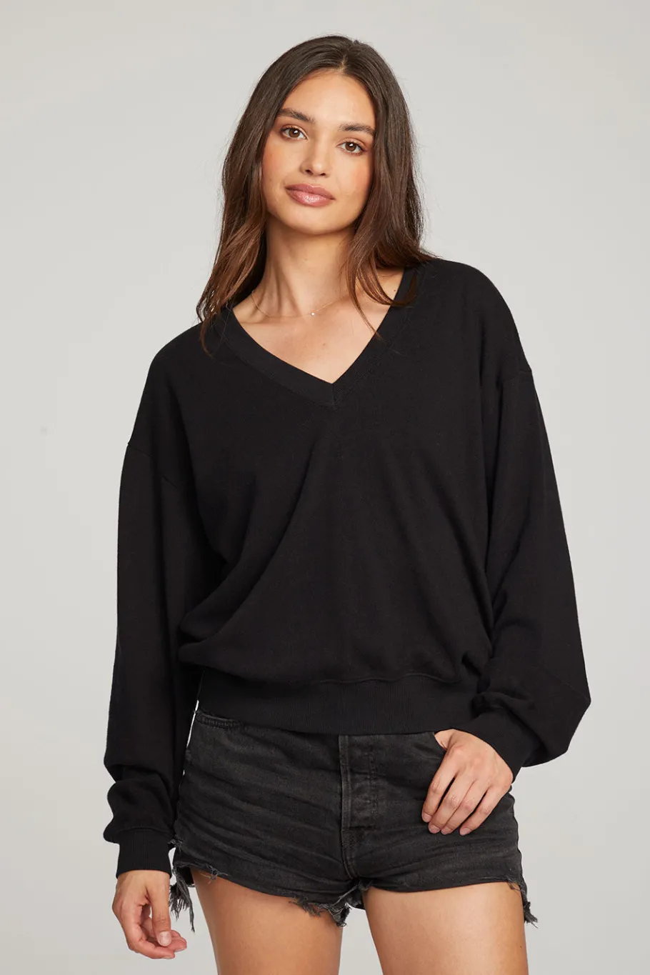 Cheap Chaser Brand Poppy Black Pullover