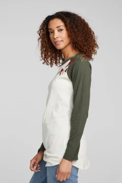 Fashion Chaser Brand Poppy Embroidery Football Long Sleeve