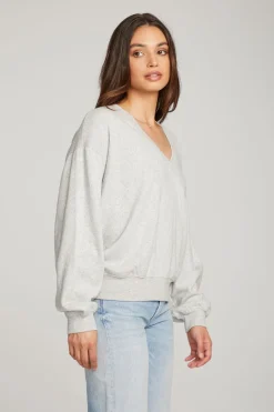 Flash Sale Chaser Brand Poppy Heather Grey Pullover