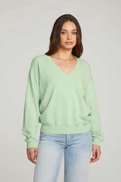 Cheap Chaser Brand Poppy Quiet Green Pullover