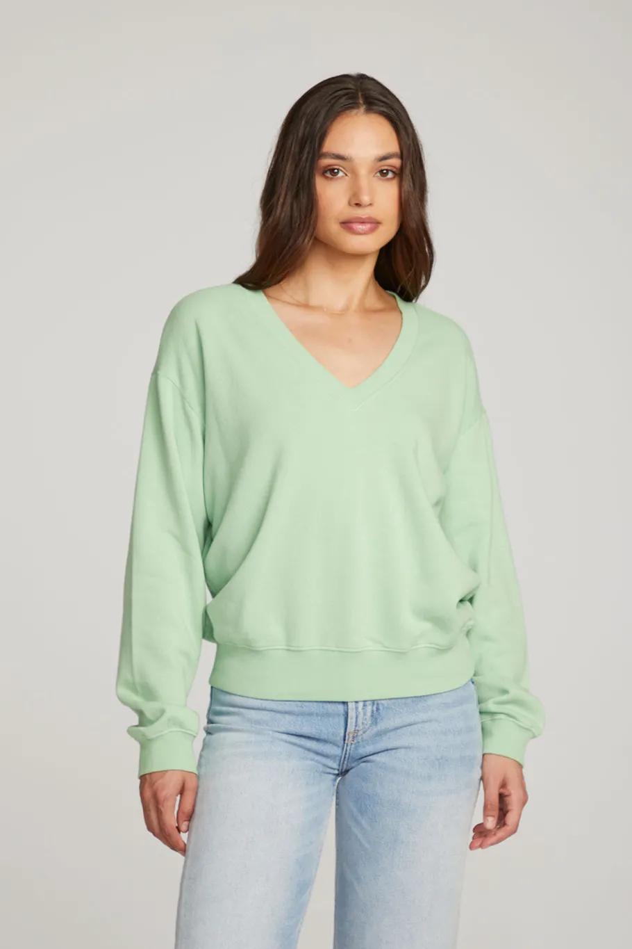 Cheap Chaser Brand Poppy Quiet Green Pullover