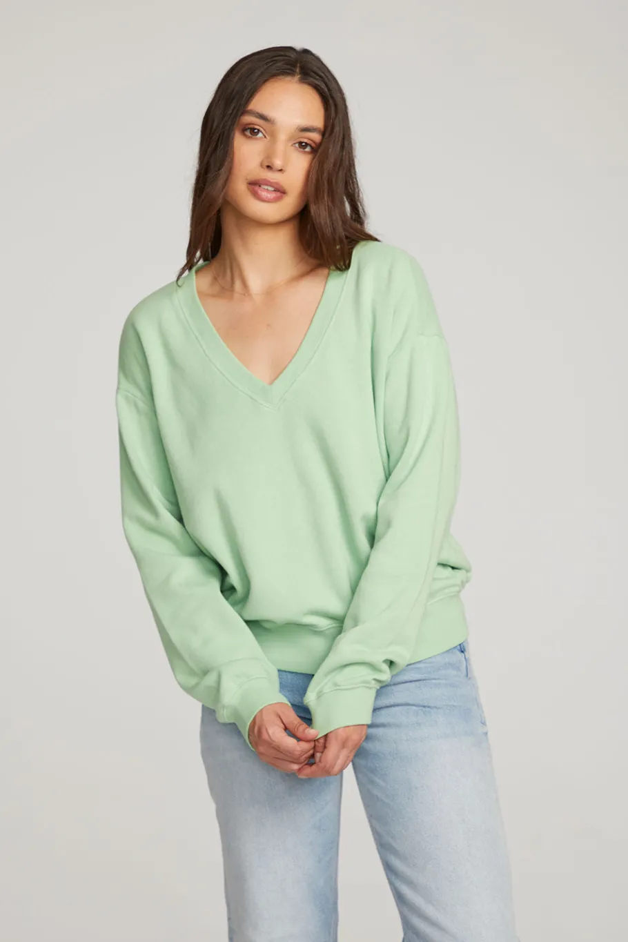 Cheap Chaser Brand Poppy Quiet Green Pullover