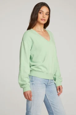 Cheap Chaser Brand Poppy Quiet Green Pullover