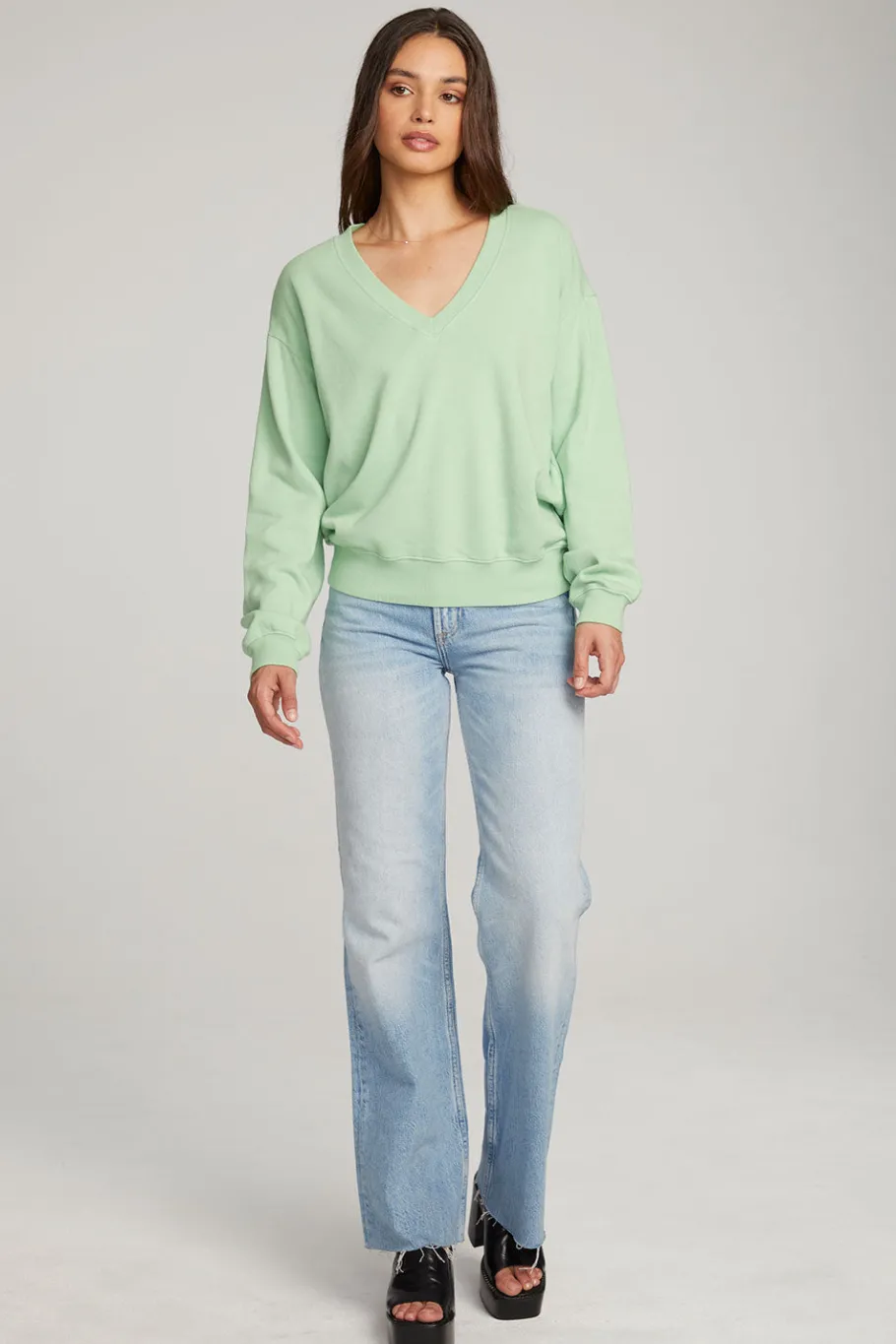 Cheap Chaser Brand Poppy Quiet Green Pullover