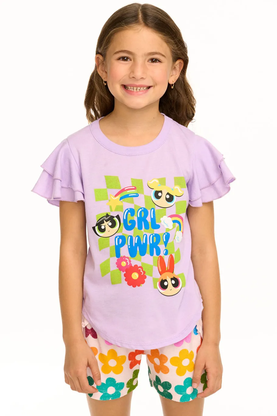 Sale Chaser Brand Powderpuff Girls - Girl Power Flutter Sleeve Tee