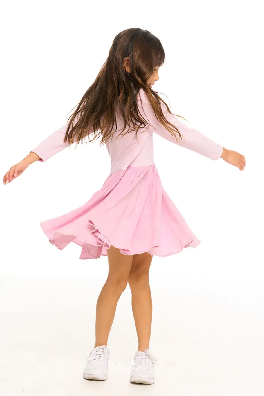 New Chaser Brand Puff Long Sleeve Dress With Twirl Skirt