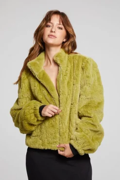 Sale Chaser Brand Puff Sleeve Green Olive Jacket