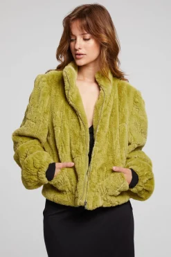 Sale Chaser Brand Puff Sleeve Green Olive Jacket