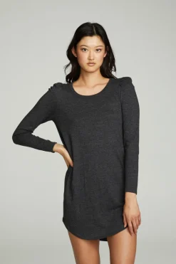 New Chaser Brand Puff Sleeve Shirttail Hi Lo Dress