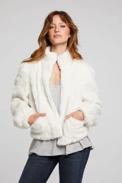 Cheap Chaser Brand Puff Sleeve Starry White Jacket