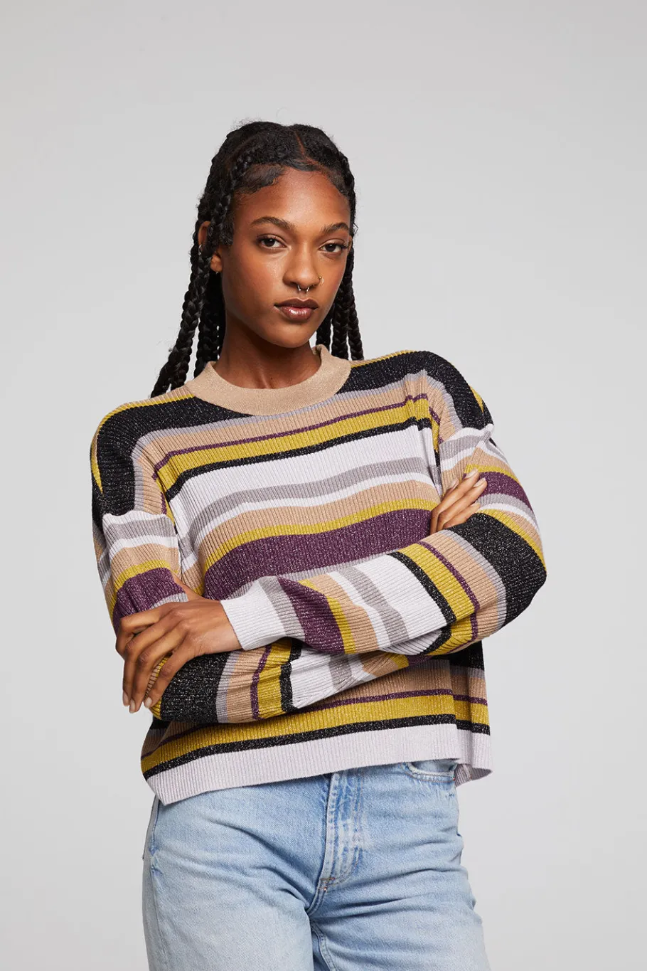 Outlet Chaser Brand Ramonee Haight Street Stripe Pullover